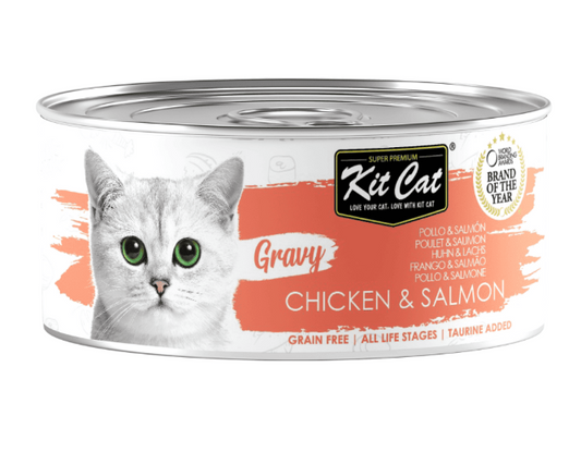 Kit Cat Lata Gravy - Pollo & Salmon 70g