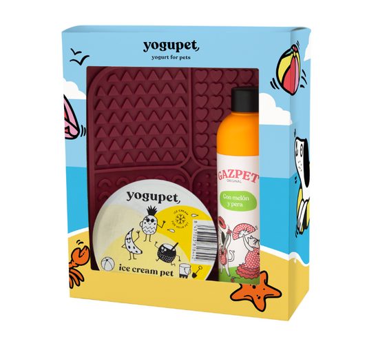 Yogupet SUMMERBOX XIII para Perros y Gatos. Pack Verano con Helado, Gazpet y Comedero