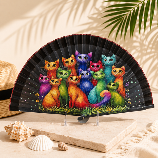 Abanico "Un Mundo de Gatos"