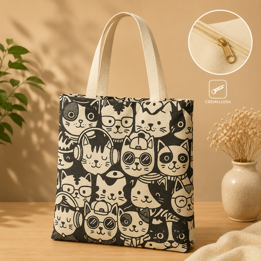 Tote Bag Diseño Gatos