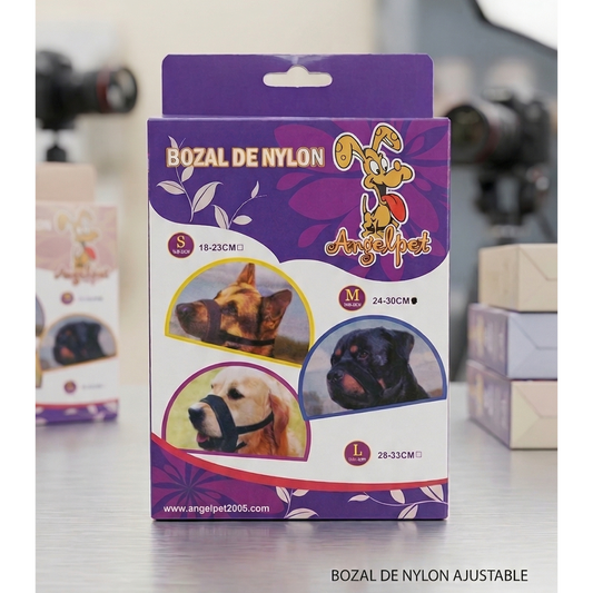 Bozal de nylon ajustable para perros – Varias tallas S_M_L