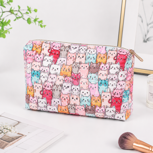 Neceser Estampado Gatitos – Rosa Fuscia
